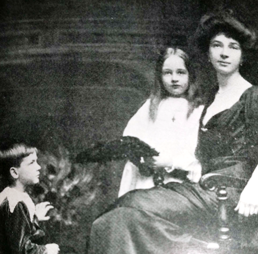 Blanche Dugdale with her children, Michael and Frances.