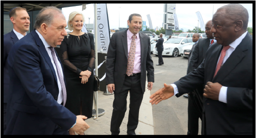 Gauteng Council Conference, 25 November 2018: Gauteng Chairman Marc Pozniak, Steven Koseff, National President Mary Kluk and National Vice President Zev Krengel welcome President Cyril Ramaphosa.