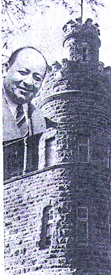 SABJE President Harry Herber, after whom Herber House was named, imposed upon a detail of the ‘Castle’, the hostel’s main building.