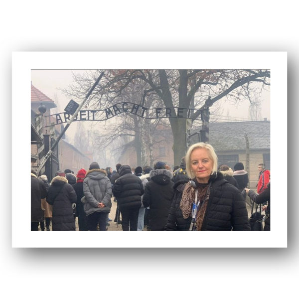Mary Kluk at the 75th anniversary commemoration of the liberation of Auschwitz, International Holocaust Remembrance Day, January 2020.